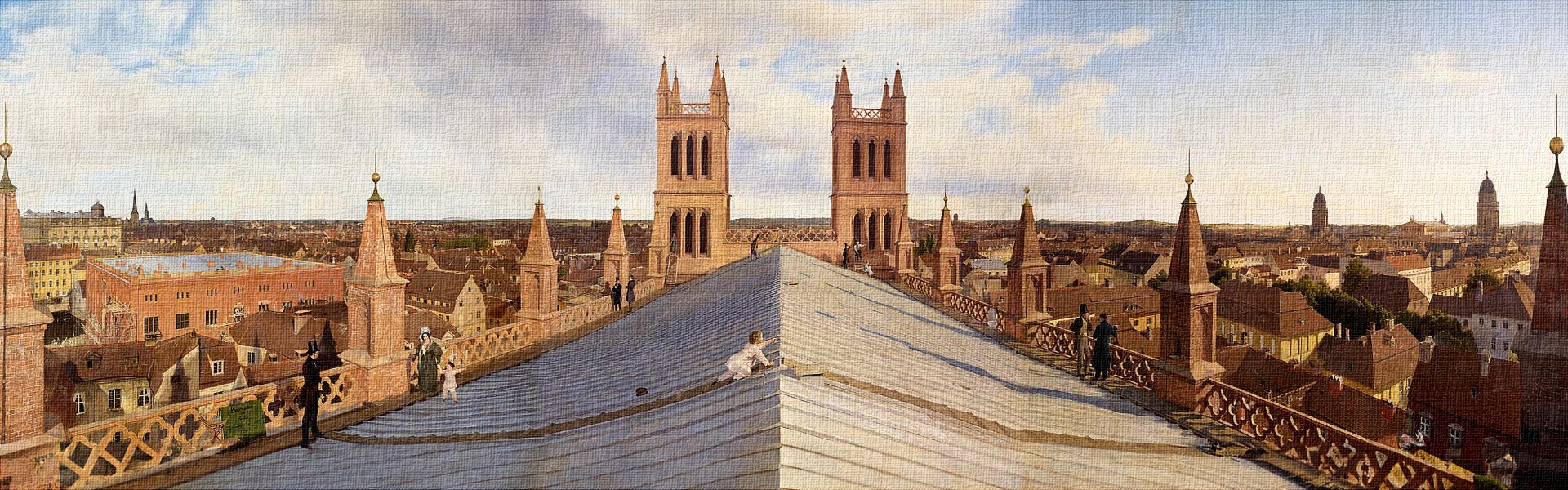 Panorama von Berlin vom Dach der Friedrichswerderschen Kirche aus. Ölgemälde Eduard Gaertner.